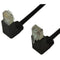3' CAT5e (350 MHz) STP Shielded Network Cable - Down-Up Angled Connectors - Black